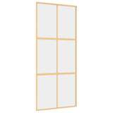 Sliding Door Gold 90x205 cm Clear ESG Glass and Aluminium 155155
