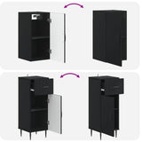3 Piece Bathroom Cabinet Set HAARLEM Black Engineered Wood 3417775