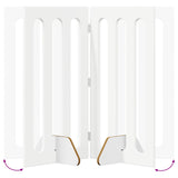 Folding Pet Fence 4 pcs White 201 x 38 x 90 cm Engineered Wood 8005972