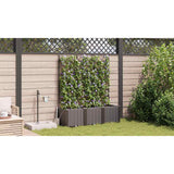 Garden Planter 3 pcs Brown 120 x 40 x 142 cm Plastic 42002830