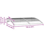 ZNTS Door Canopy Black 150x100 cm Polycarbonate 153573