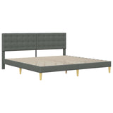 Bed Frame with Mattress Dark Grey Fabric 3415266
