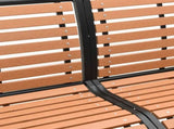 Garden Bench Brown 231 cm Wood and Powder-coated Steel 366539
