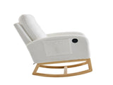 66.5*121.5*102cm Rocking Chair with USB Charging Ports, Nursing Rocking Armchair,Teddy Fabric Glider N605P471726W