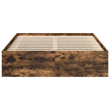 Bed Frame without Mattress Smoked Oak 140x200 cm 3203863