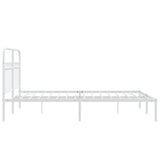 Metal Bed Frame without Mattress with Headboard White 135x190cm 376648