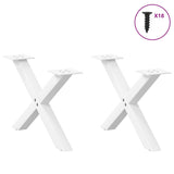 Coffee Table Legs X-Shaped 2 pcs White 50x cm Steel 4012877