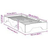 Bed Frame No Mattress Stackable 75x190 cm Small Single Solid Wood 859211