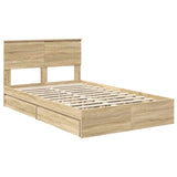 Storage Bed with Drawer Sonoma Oak 120 x 190 cm Engineered Wood 3410821