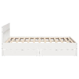 Bed Frame without Mattress White 200x200 cm Solid Wood Pine 3301855