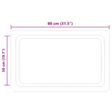 LED Bathroom Mirror Transparent 80 x 50 cm Tempered Glass 42045836