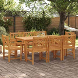 Garden Dining Set 9 pcs Brown Solid Acacia Wood 3375661
