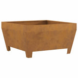 Fire Pit Brown 80 x 80 x 43 cm Weathering Steel 858945