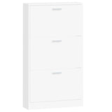 Shoe Cabinet White 59x17x108 cm Engineered Wood 342526
