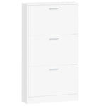 Shoe Cabinet White 59x17x108 cm Engineered Wood 342526