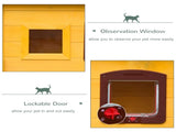 Garden Wooden Cat House Hide Cage Outdoor Pet Play Home Waterproof Roof Kitty Shelter Kennel w/ith T3398P376227