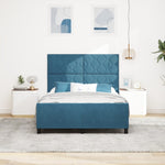 ZNTS Bed Frame Dark Blue 140x200 cm Velvet 3345015