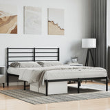 Metal Bed Frame without Mattress with Headboard Black 120x200cm 352317