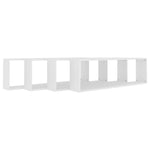 Wall Cube Shelf 4 pcs White 100x15x30 cm Engineered Wood 807080