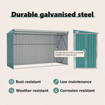 Wall-mounted Garden Shed Green 118x288x178 cm Galvanised Steel 316225