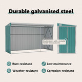 Wall-mounted Garden Shed Green 118x288x178 cm Galvanised Steel 316225