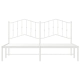 Metal Bed Frame without Mattress with Headboard White 180x200cm 373842