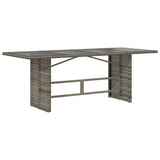 Garden Table Grey PE rattan, powder-coated steel, tempered glass 365604