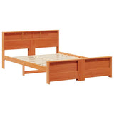 Bed Frame with Headboard Wax Brown 160 x 200 cm Engineered Wood 3394221