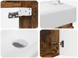Bathroom Vanity Unit with Tap Smoked Oak 45.5 x 22.5 x 84 cm 889456