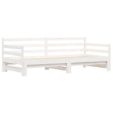 Daybed with Trundle without Mattress White 90x190 cm Single Solid Wood 836154