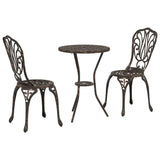 Garden Bistro Set 3 pcs Bronze Aluminium 42002382