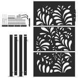Garden Gate Black 100x150 cm Steel Wave Design 4100971