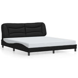 Bed Frame without Mattress "Hvar" Black 180x200 cm Super King Faux Leather 3208052