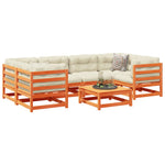 ZNTS 7 Piece Garden Sofa Set Wax Brown Solid Wood Pine 3299309