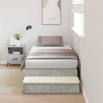 Storage Bed Frame with Door Concrete Grey 236.5 x 90 x 31.5 cm 3335608