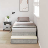 Storage Bed Frame Concrete Grey 80 cm Engineered Wood 3335600