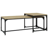 ZNTS Coffee Tables 2 pcs Sonoma Oak Engineered Wood 823338