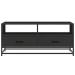 ZNTS Coffee Table Black 100x50x45 cm Engineered Wood and Metal 848784