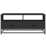 ZNTS Coffee Table Black 100x50x45 cm Engineered Wood and Metal 848784