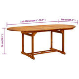 Garden Table x100x75 cm Solid Acacia Wood 41818