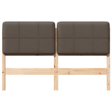 Upholstered Headboard Brown and Taupe 135 cm Solid Pine Wood 880131