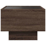 Side Table with LED Brown Oak 40x40x30 cm Engineered Wood 847503