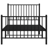 Metal Bed Frame without Mattress with Footboard Black 90x190cm 350874