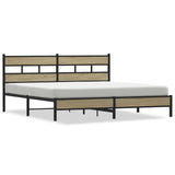 Metal Bed Frame without Mattress Sonoma Oak 183x213 cm 3308496