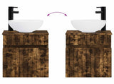 Bathroom Furniture Set 2 pcs Smoked Oak 33 x 34.5 x 100 cm 3406138