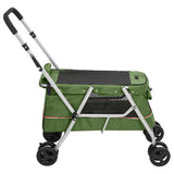 Folding Dog Stroller Green 100x49x96 cm Linen Fabric 172204