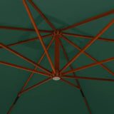 Cantilever Garden Parasol with Wooden Pole 400x300 cm Green 318428