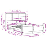 ZNTS Bookcase Bed without Mattress White 140x190cm Solid Wood Pine 3322464