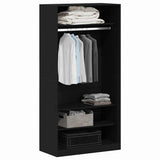Wardrobe with Shelf Black Oak 100 x 50 x 200 cm Engineered Wood 3329297