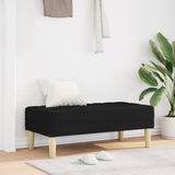 Bench with Cushion Black 113 x 57 x 39 cm Fabric 42001937